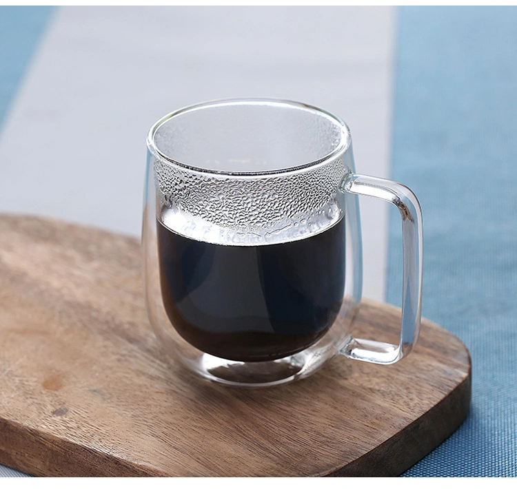 Borosilicate 350ml Double Wall Clear Iced Glass Coffee Cup and Mug Tumbler 250ml 350ml 450ml for Tea and Coffee Christmas Gift