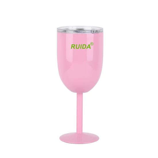 Rose Gold 10oz Custom Deign Stainless Steel Wine Cup Goblet Glass Wine Tumbler