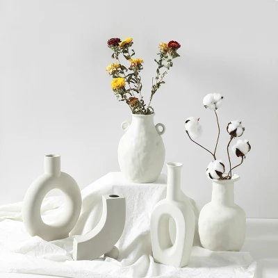 Home Irregular Shape Luxury Porcelain/Glass/Ceramic/ Resin/Pottery Ceramic Flower Vase