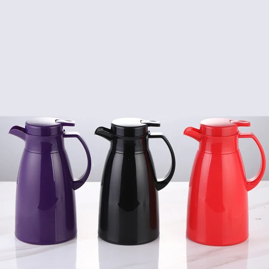 Glass Liner Vacuum Jug Colorful Tea Flask Plastic Coffee Pot with Handle
