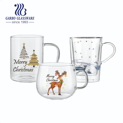 Garbo China Supplier High Borosilicate Glass Mug Deingking Glassware for Christmax Glass Cup